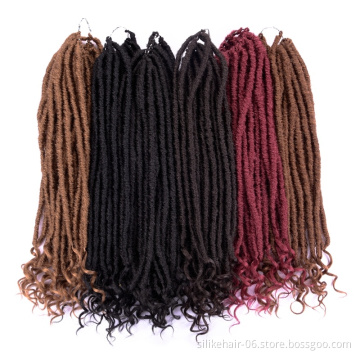 2019  Newest14 inch  18inch 24 strands Crochet Faux Locs Hair Extensions Curly Braids Hair wave goddess locs Crochet Hair